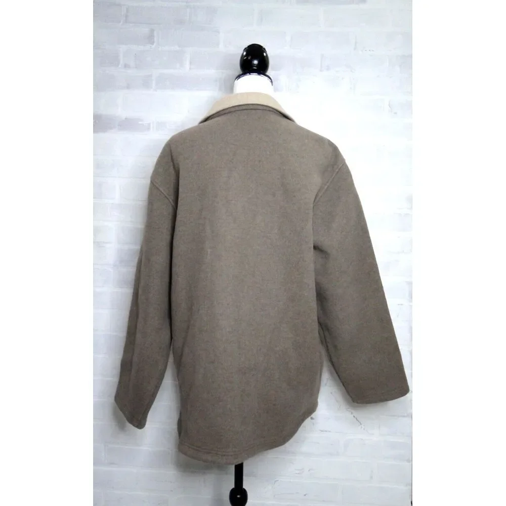 John Rich and Bros Woolrich Men's L Brown Wool Jacket Full Zip‎ Mock Neck